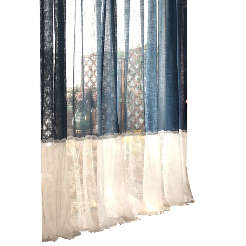 Корейский стиль вышитые шторы принцессы для Гостиная однотонные Цвет штора тюль