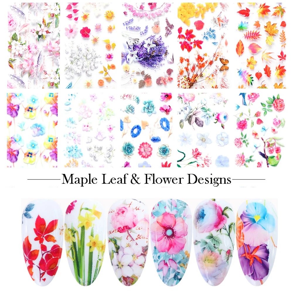 Наклейка для ногтей из кленовой фольги Весенняя наклейка на День святого