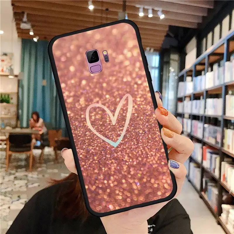 

Pink Gold Rose Love heart Phone Case For Samsung galaxy S 7 8 9 10 20 edge A 6 10 20 30 50 51 70 note 10 plus