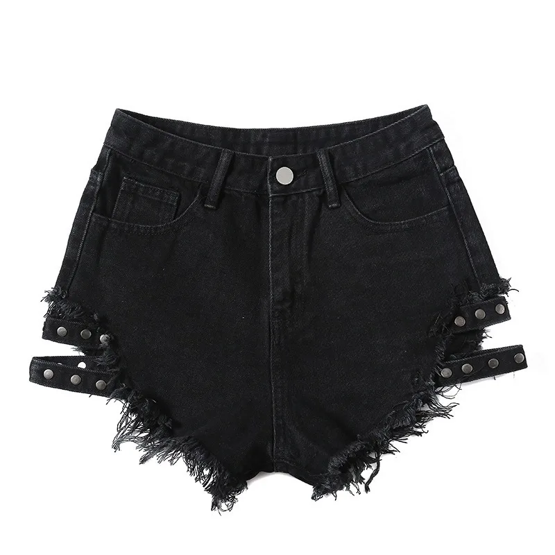 

Baggy Mom High Waist Ripped Denim Shorts Women's 2021 Summer Sexy Fashion Embroidered Flares Y2K Baggy Wide Leg Jeans Hot Pants