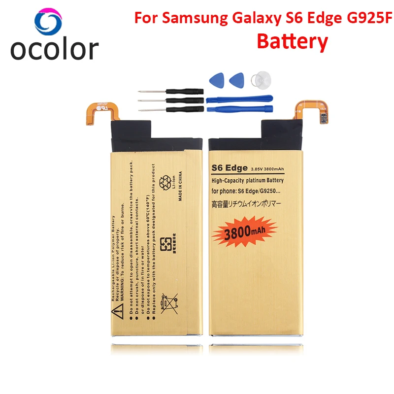 Ocolor для Samsung Galaxy S6 Edge G925F батарея 3800 мАч Высокая емкость долгое время ожидания +