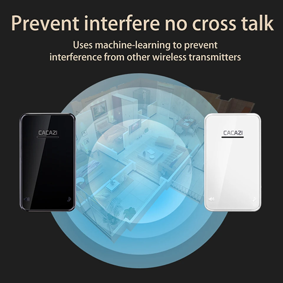 CACAZI автономный водонепроницаемый беспроводной дверной звонок 200 м Пульт