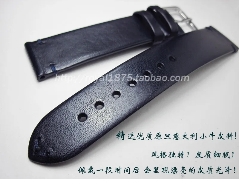 Новый дизайн аксессуары для часов темно синий ремешок 18 мм 20 тонкий из коровьей