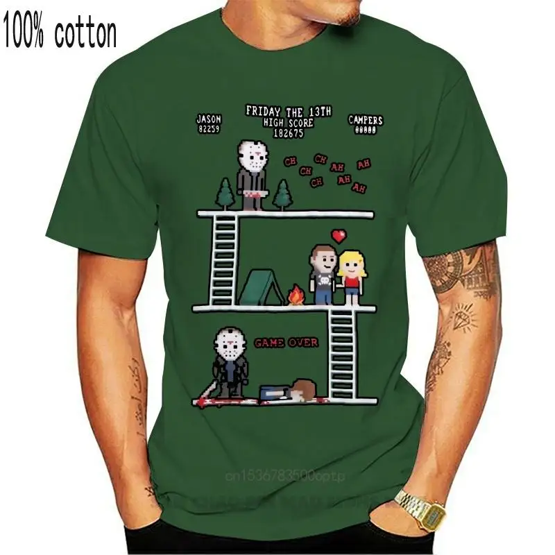Черная Ретро футболка с 8 битной аркадной игрой пятница 13 го Джейсона вурхеса