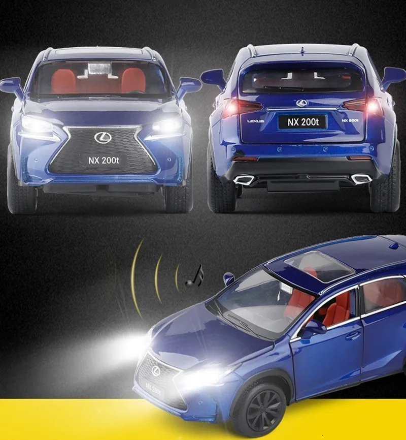1:32 Подлинная авторизация Lexus Nx200t игрушечный автомобиль сплав Серебряная модель автомобиля вытяжной звуковой светильник украшение автомобиля 6 дверей игрушка для мальчиков