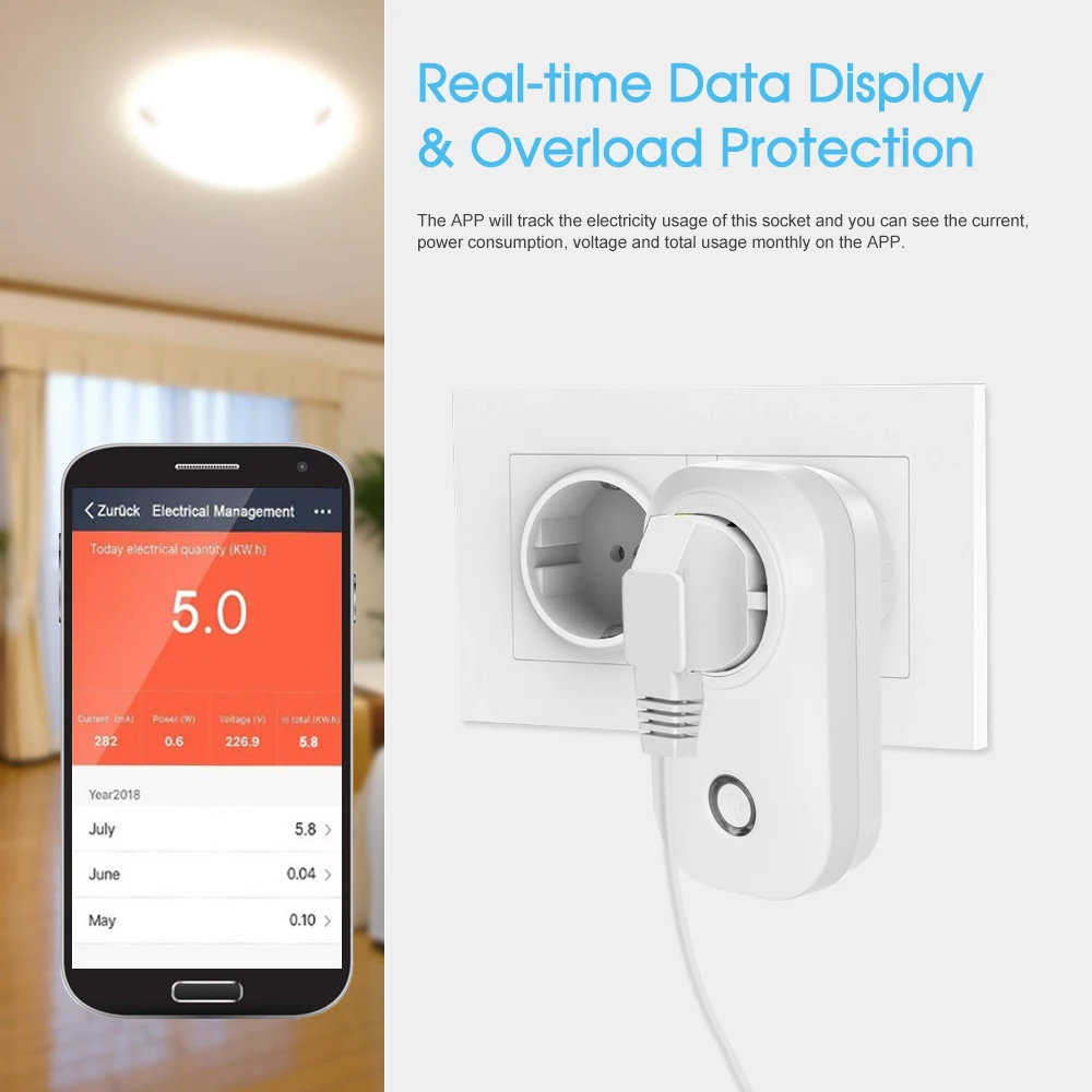 Умный дом розетка Голосовое управление Функция синхронизации Wi Fi приложение