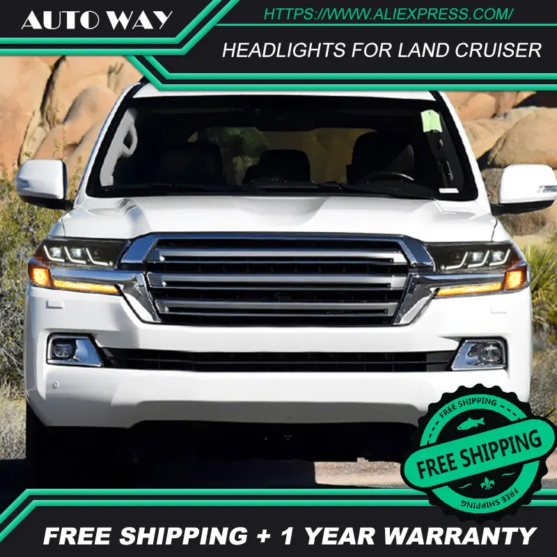 Чехол для стайлинга автомобиля Toyota LAND CRUISER фары светодиодный ные 2016 2019 ная фара