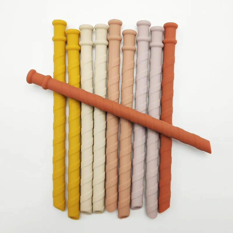 Pajitas de silicona de grado alimenticio reutilizable, Pajita para beber con Juego de cepillos de limpieza para tazas de silicona, accesorio para Bar de fiesta, 5 uds.-1