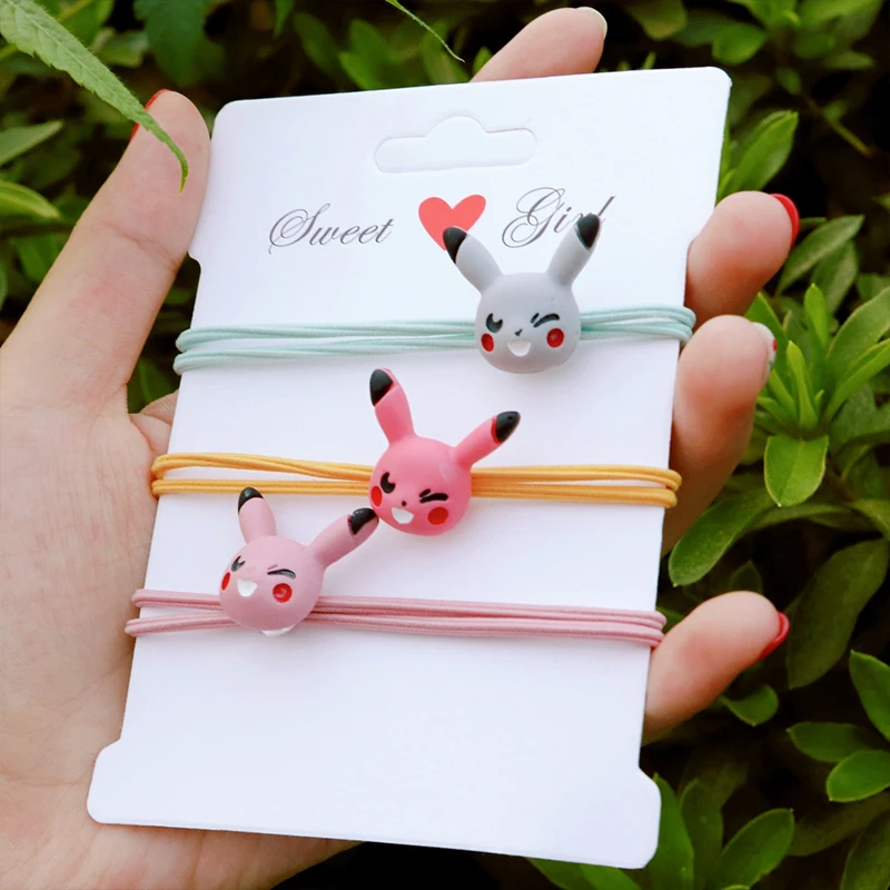 Детский обруч для волос Pikachu 2 шт./лот милый с высокой эластичной резинкой без