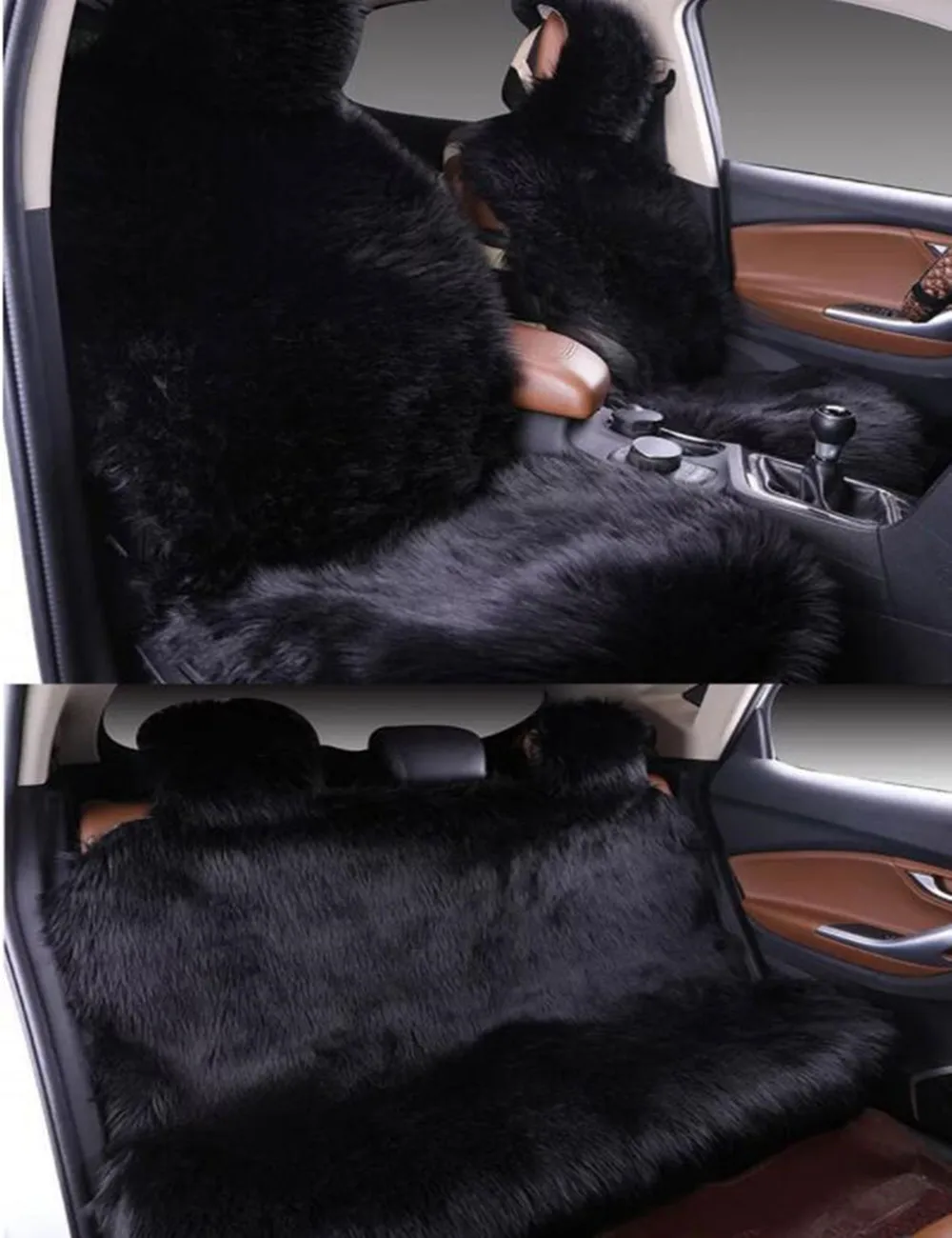 5 сидений зимние чехлы для автомобильных Длинные шерстяные плюшевые меховые