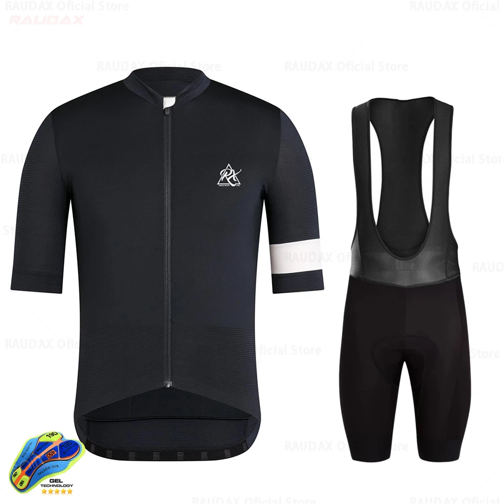 

2021 raudax Summer Cycling Jersey Set Mtb Shorts Sleeve Maillot Ropa Ciclismo Bicycle Sportswear Bike Clothing Cycling Set