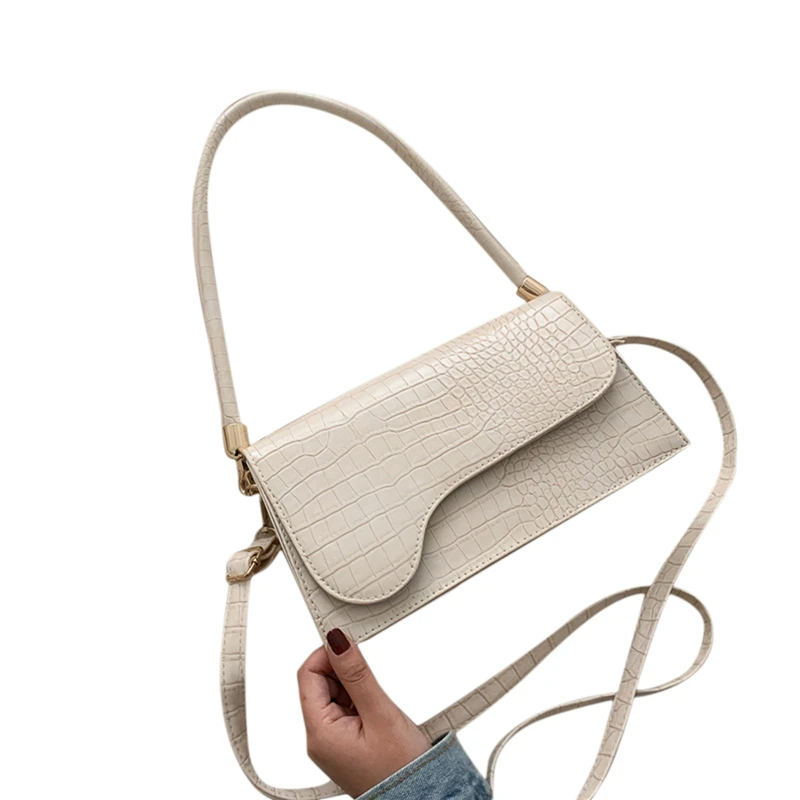 

Elegant Ladies Shoulder Bags Women Alligator Pattern New Fashion Handbags Solid Color Crossbody Bag