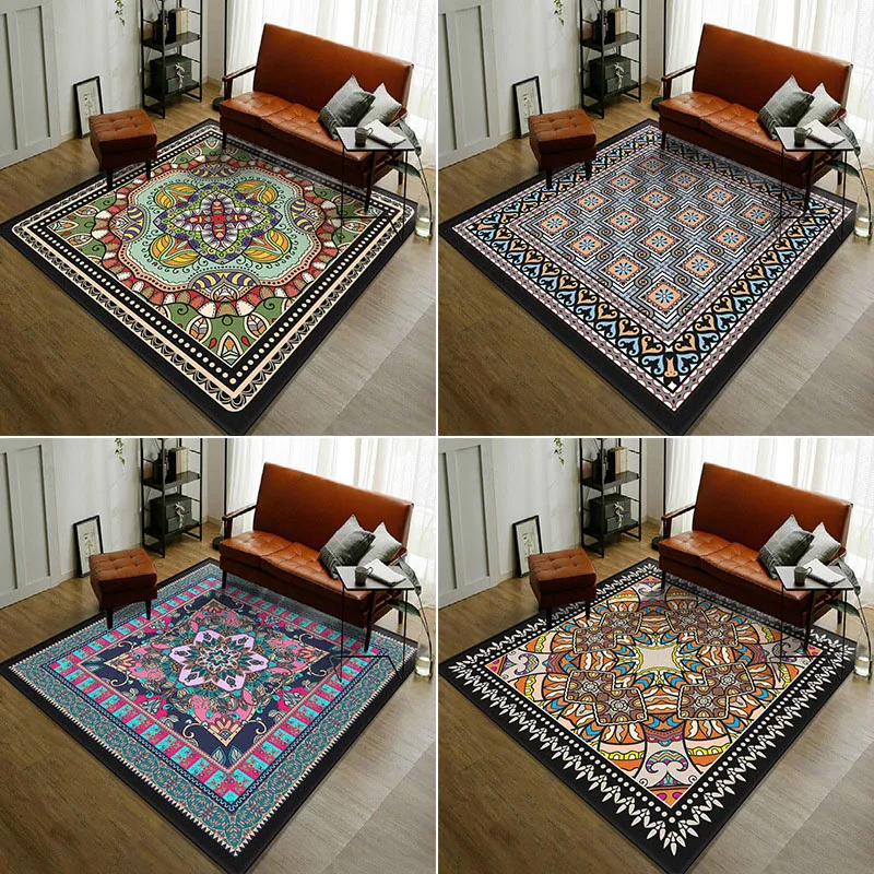 Богемный этнический ковер для гостиной квадратный напольный коврик