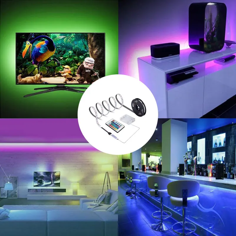 Световая лента 5050 5 в с цветной RGB-подсветкой лампа батарейного отсека №