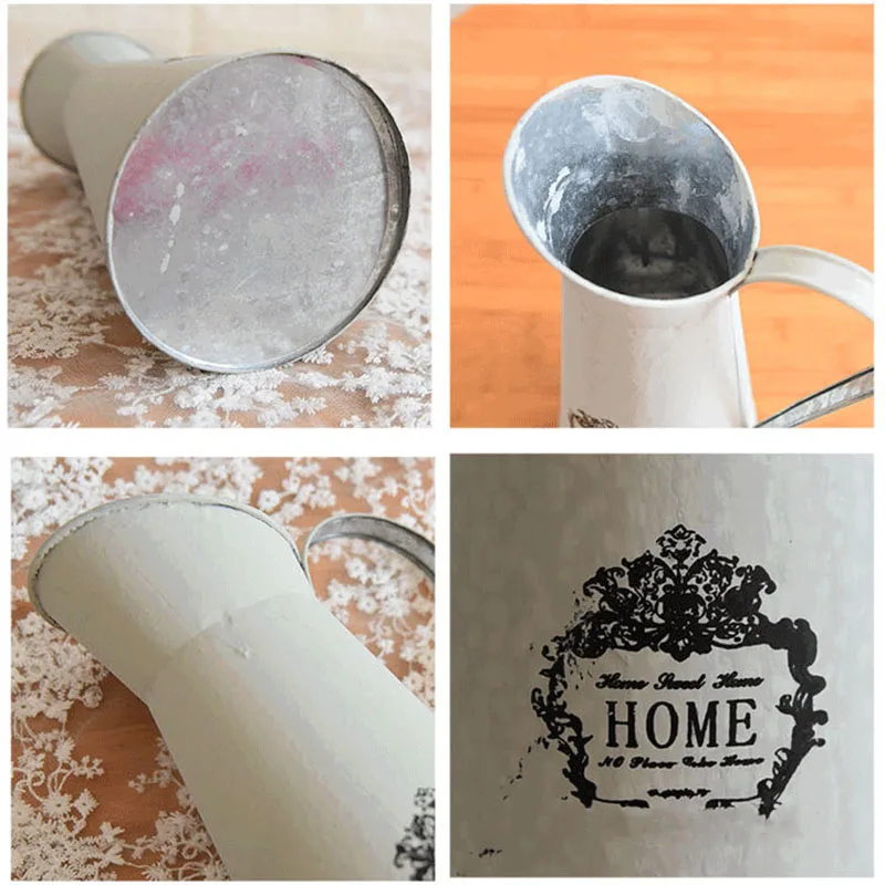 Винтажная ваза для цветов в рустикальном стиле железная металлическая кувшин