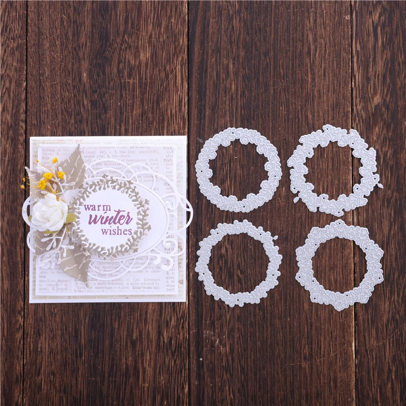 DiyArts венок металлический Трафаретный вырубной штамп для изготовления открыток