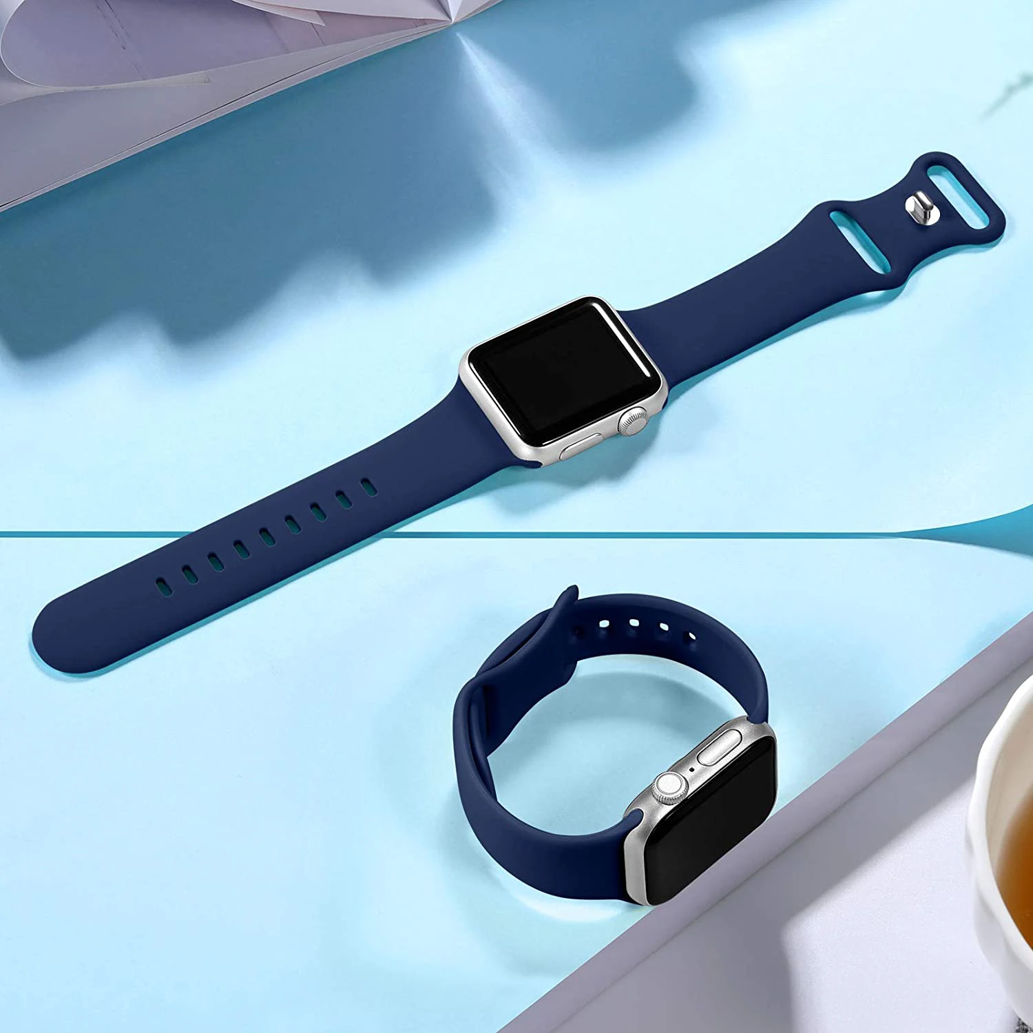 Silicone Strap For Apple Watch Band 44mm 40mm 38mm 42mm Smartwatch Rubber Sports Wristband Watchband Bracelet iwatch 5 3 4 6 se