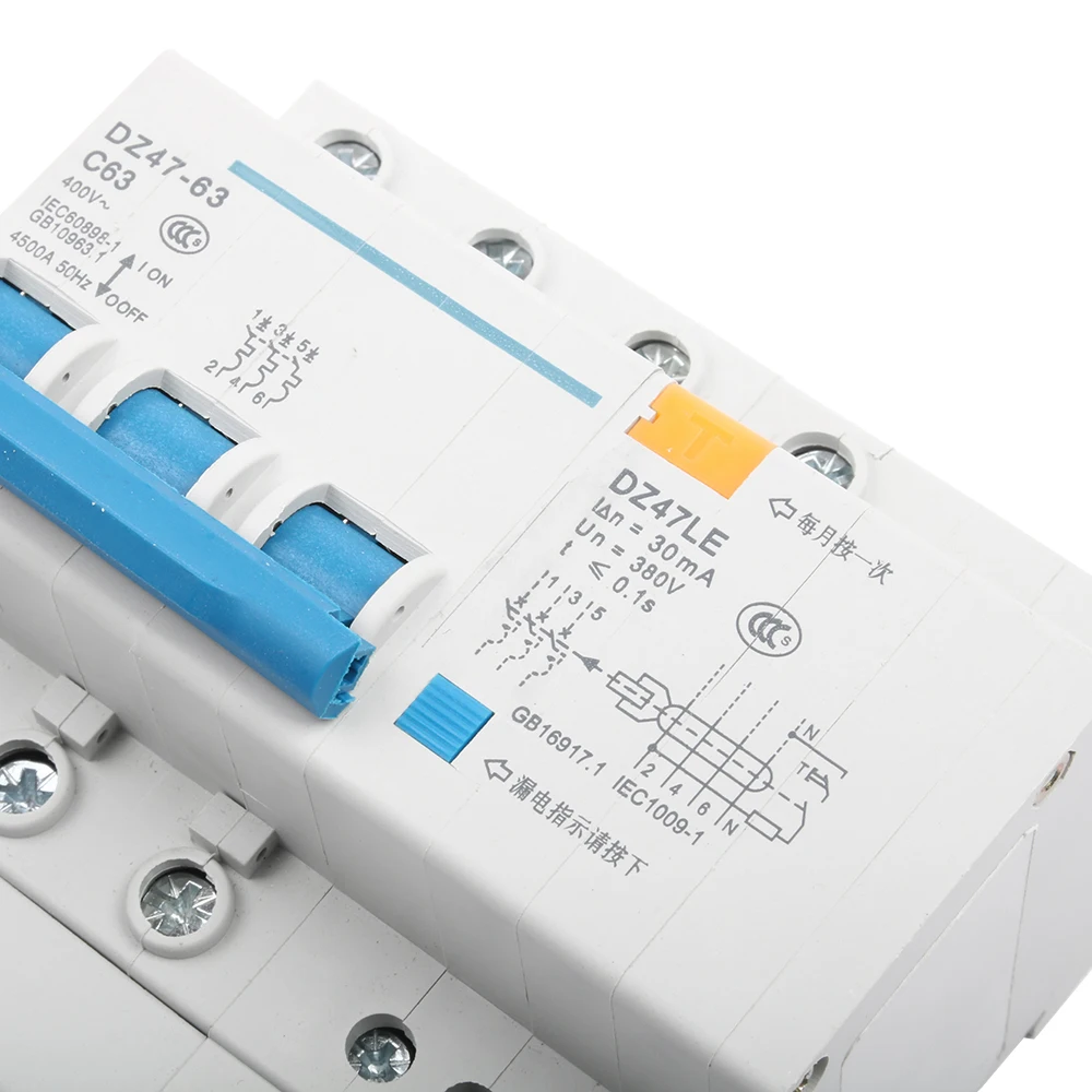 Автоматический выключатель защита от перегрузки по току 3P + N 10A 16A 20A 400V ~ 32A 40A 50A 63A