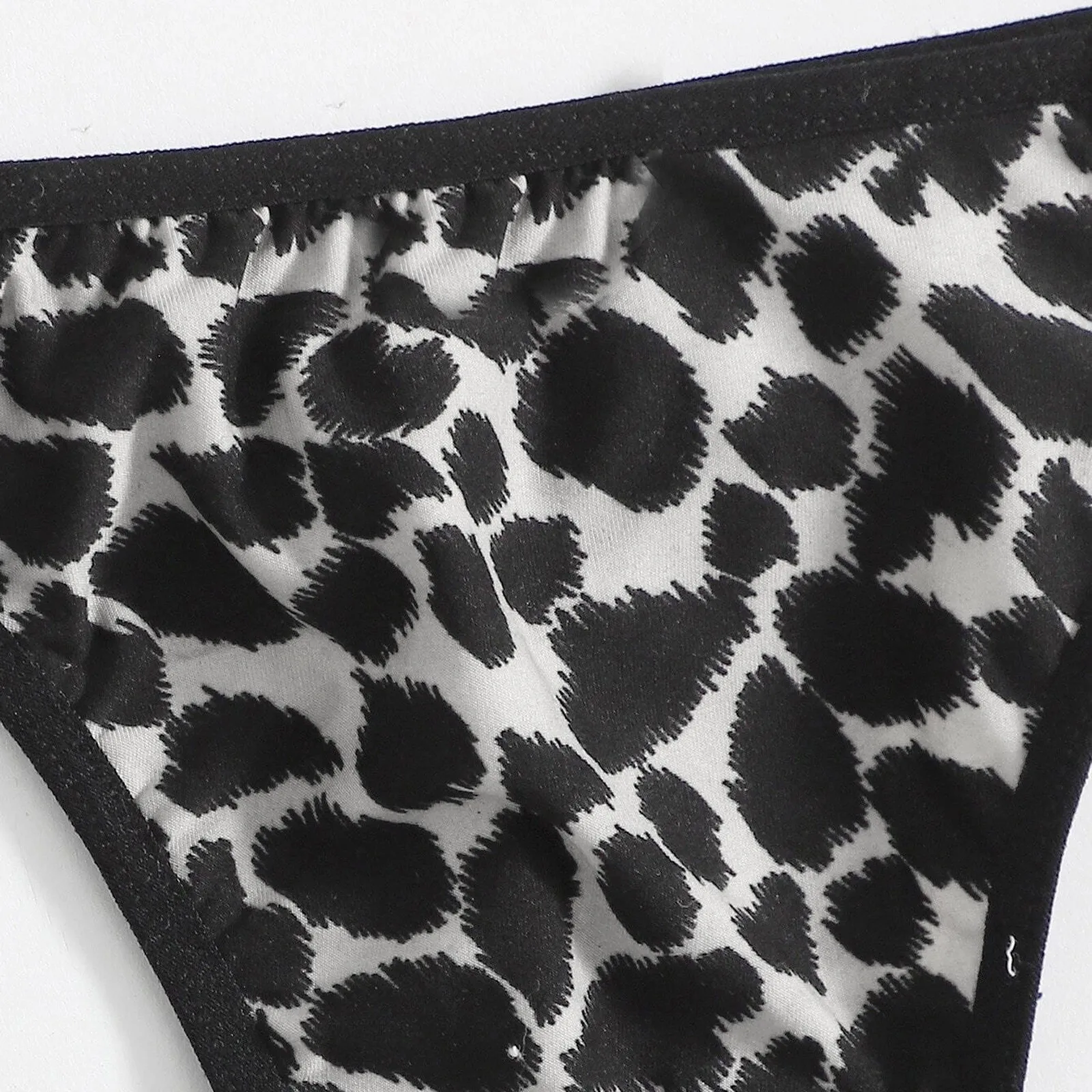 

Leopard Print Lingerie Set See Through Pajamas Set Women Lovely Pyjamas Set Bra G-string Underwear Set Soft Nightwear