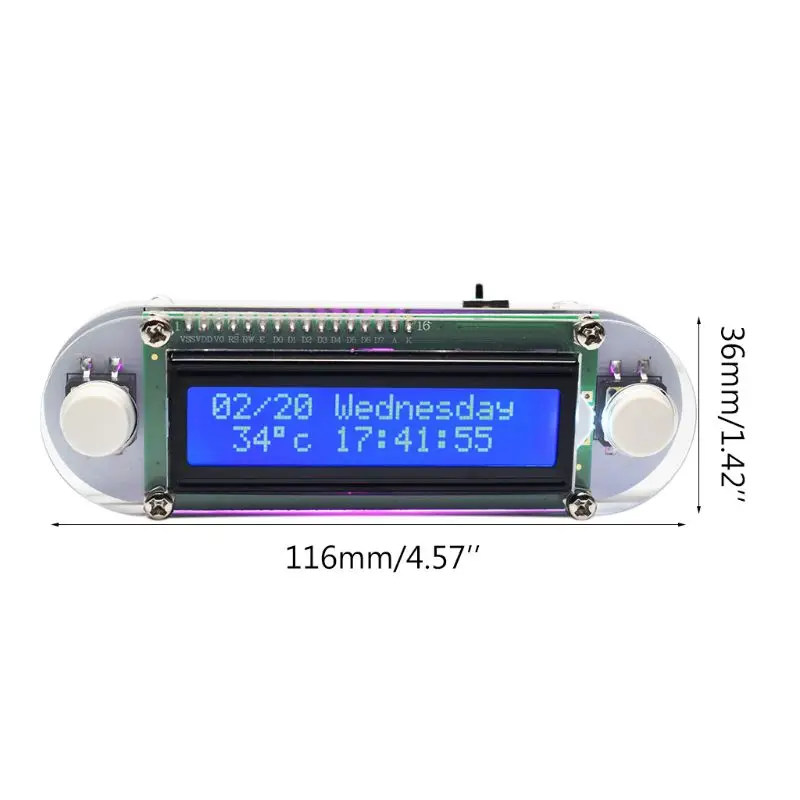 Candlelight Effect LCD1602 часы с вибрацией DIY Kit электронные обучающие наборы праздничные