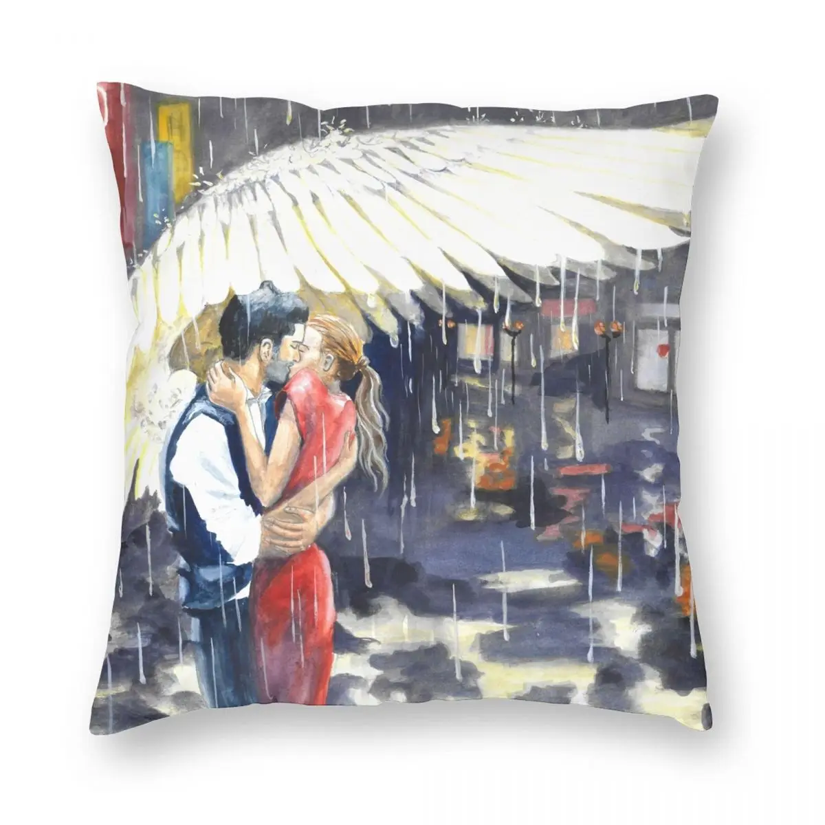 

Deckerstar Feathery Shelter From The Rain Square Pillowcase Polyester Linen Velvet Zip Decor Throw Pillow Case Bed Cushion Cover