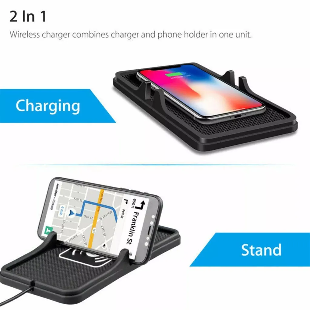 Автомобильный держатель для телефона 2 в 1 Qi с беспроводным зарядным устройством