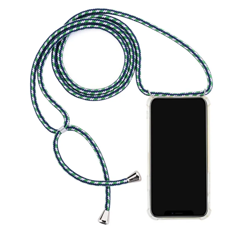 Противоударное ожерелье, ремешок для сотового телефона iPhone 6, 7, 8 Plus, чехол на шею, ТПУ, прозрачный, четыре угла, анти-падение, чехол для мобильного телефона