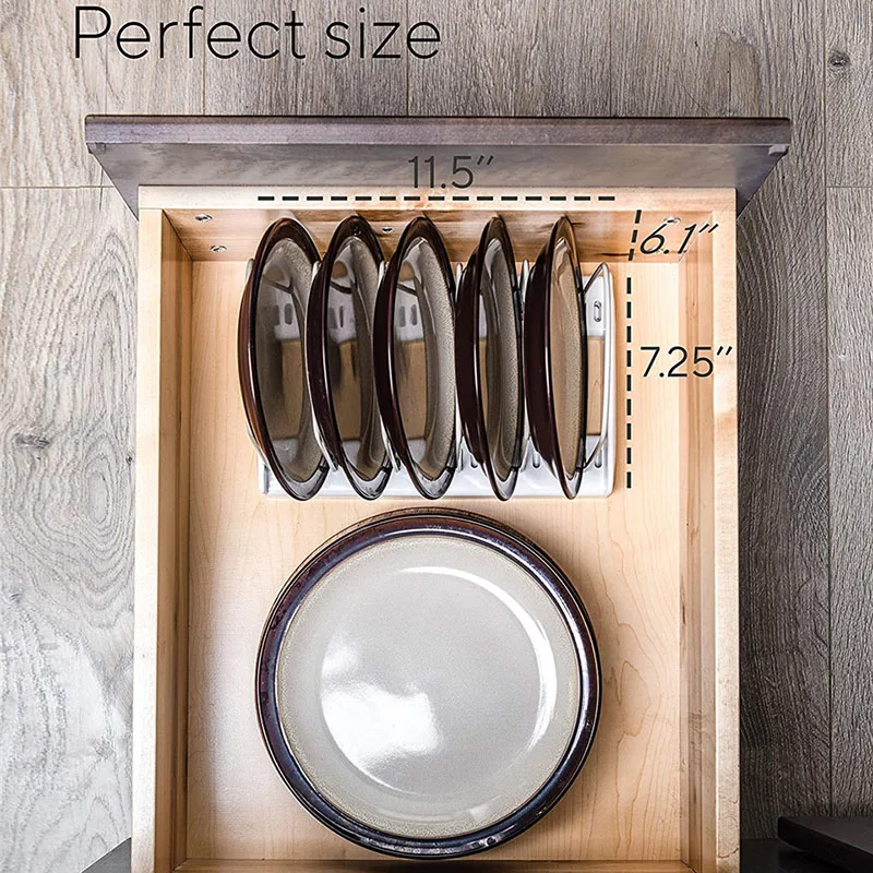 kunbei adjustable pot lid organizer for kitchen cabinets counter tops store cutting boards dishes and bowls storage rack free global shipping