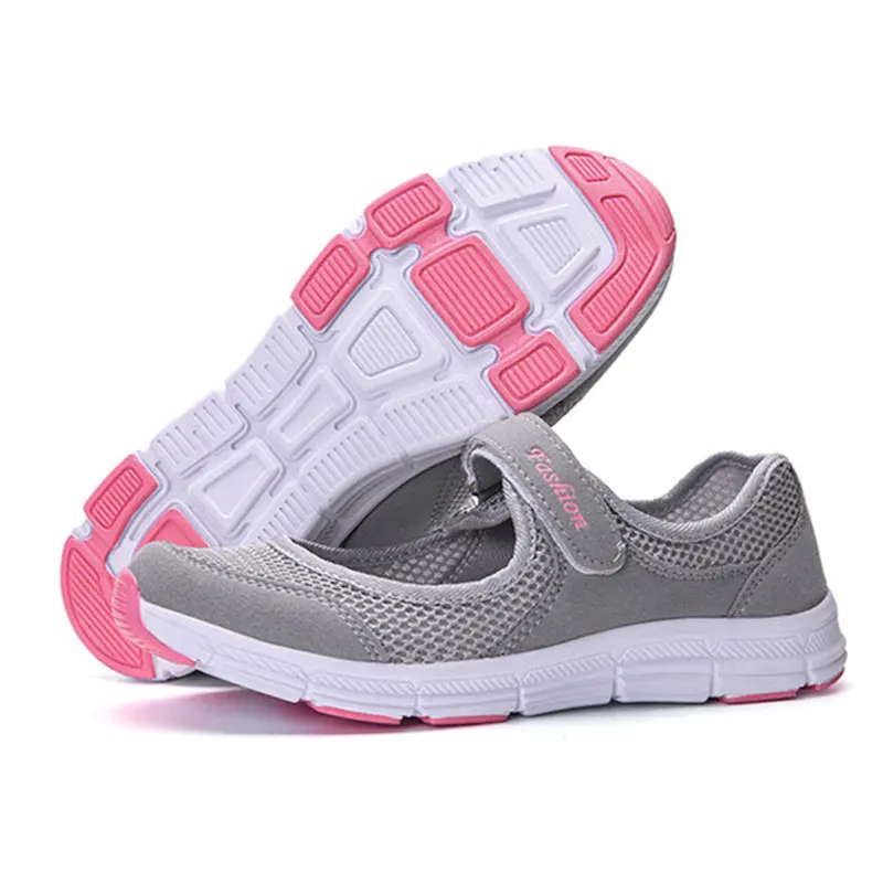 Туфли женские сетчатые на плоской подошве легкие дышащие | Обувь