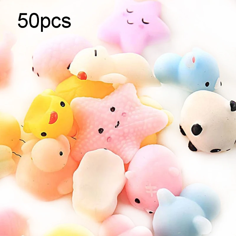 

2021 New 50pcs Mini Cute Animals Squishy Toys Anti Stress Relief Squeeze Toy Squishi Gift