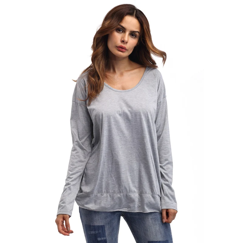 Модная женская рубашка с длинным рукавом открытой спиной свободные топы женские