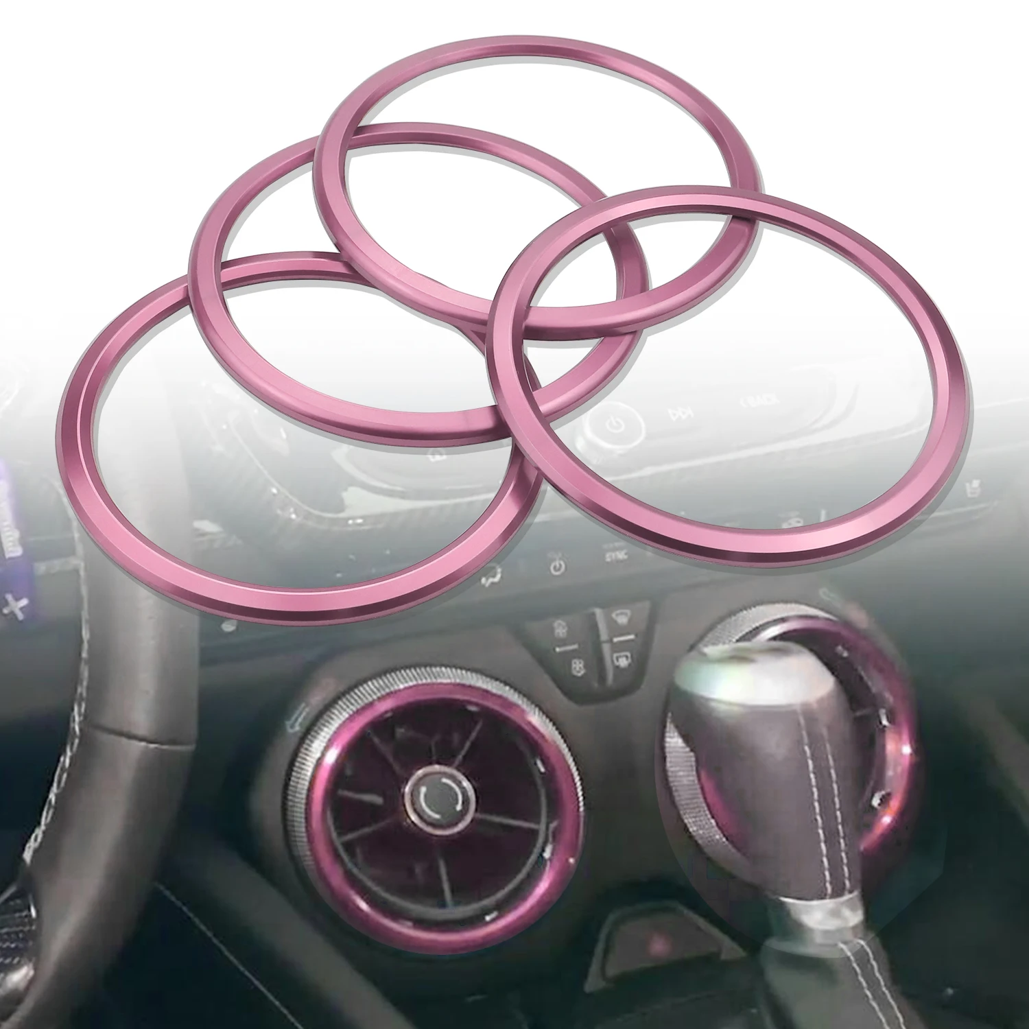 

Center Console AC Air Conditioner Outlet Frame Cover Trim Inner for 2016-2019 Chevrolet Camaro Decals Stickers Car Styling Pink