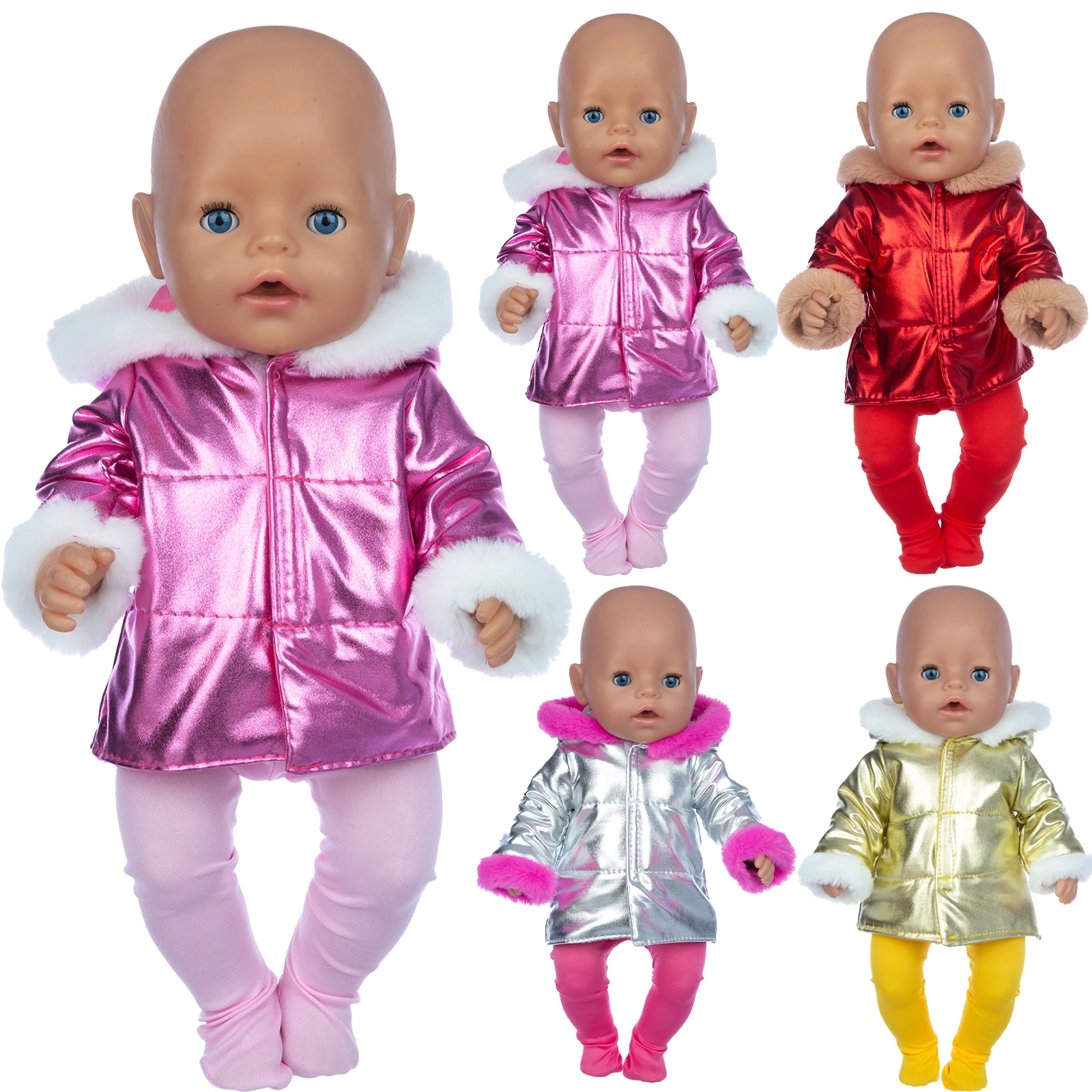 Новинка 2022, пуховик + леггинсы, Одежда для кукол, подходит для детей 18 дюймов/43 см, Одежда для кукол