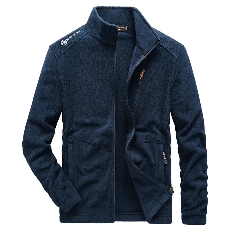

New Men's Winter Outdoor Fleece Cardigan Jacket Men's Casual Windproof and Warm Jacket Plus Size 5XL