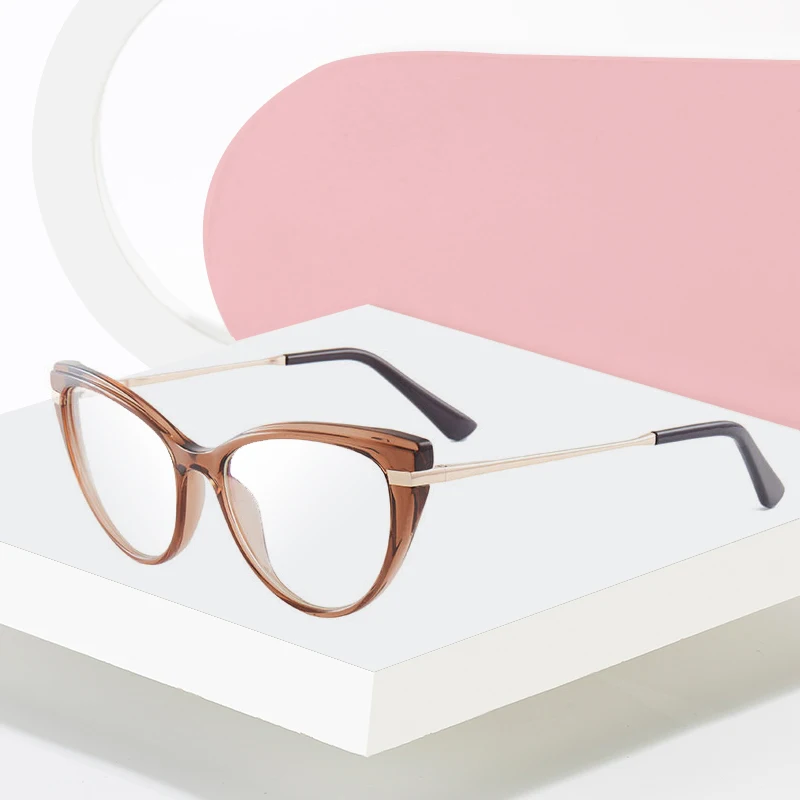 

New Arrival Retro Personality Cat Eye Glasses Plastic Frame Eyewear Full Rim Nearsighted Spectacles Women Style