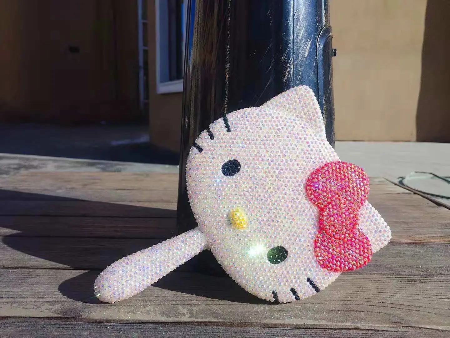 Ручное алмазное зеркало Helloo Kitty украшение для автомобиля красочное кавайное