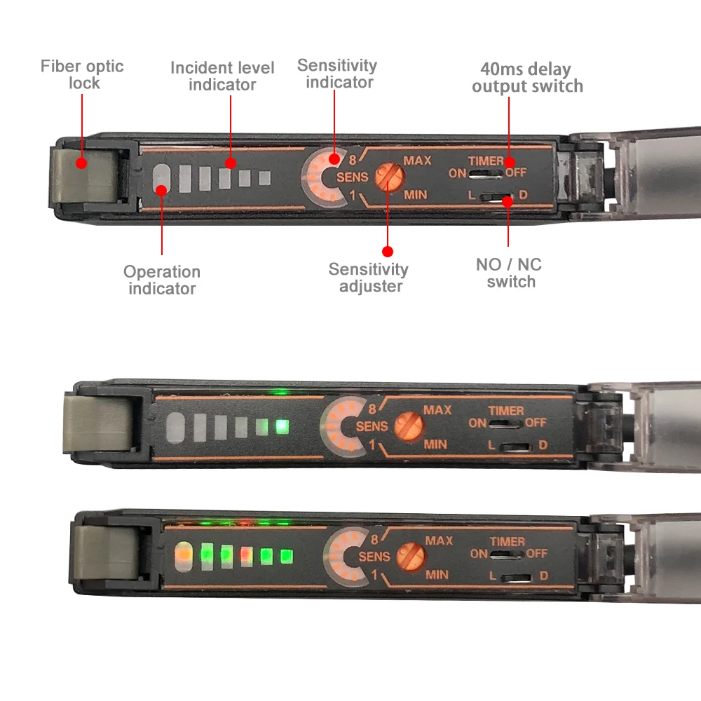 LONGWE волоконно оптический фотоэлектрический усилитель Сенсор Din рейка крепление