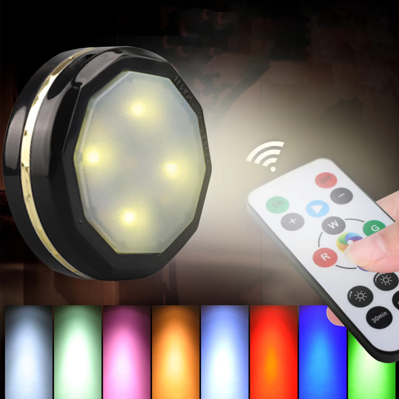 

Puck Lights Battery Operated Under Cabinet Lighting,Gana 6 Pack Color Changing