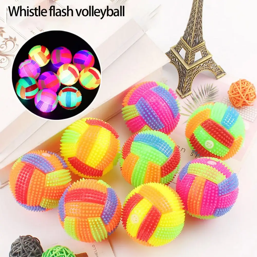 

Pet Dogs Flashing Football Shape Led Light Sound Bouncy Ball Funny Kids Funny Toy Interactive Dog Cat Chew Toys Small Large Dogs