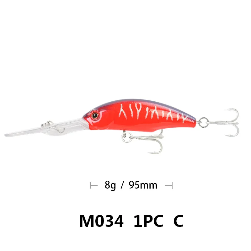 C Лидер продаж; Новинка; 9,5 см 8 г Minnow приманки для рыбалки качели маленькую погружения жесткая наживка глубокое погружение приманки высокое качество вибрации Япония PESCA, воблер - Цвет: C
