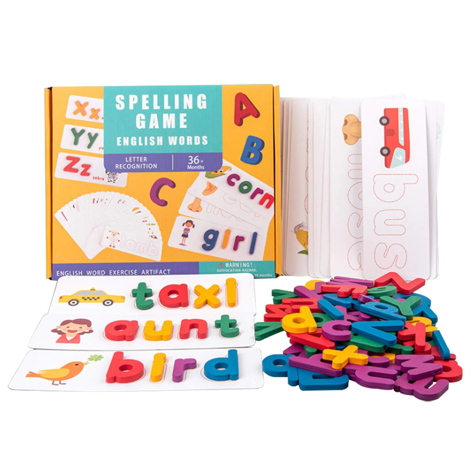 

Montessori Spell word game Wooden Toys Early Learning Jigsaw Letter Alphabet Puzzle Preschool Educational Baby Toys for Children