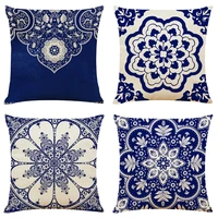 flowers print cushion cover decorative pillows cartoon seat cushions home decor flax throw pillow sofa pillowcase