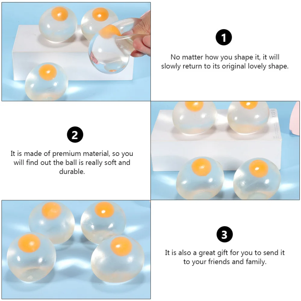 

10Pcs Vent Anxiety Relief Plaything Egg Shaped Squeezing (White,Yellow)
