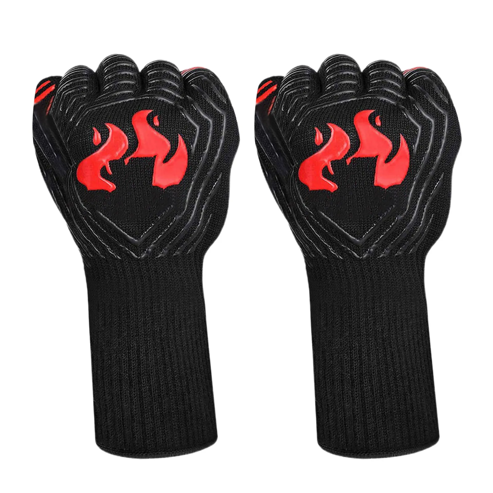 

500/800 Degree Practical Convenient Durable Stylish Celsius Heat Insulation Flame Anti Slip Silicone Gloves Mittens