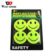 west biking super bright bicycle night cycling safety reflective stickers tape patch fluorescent colors bike reflective stickers