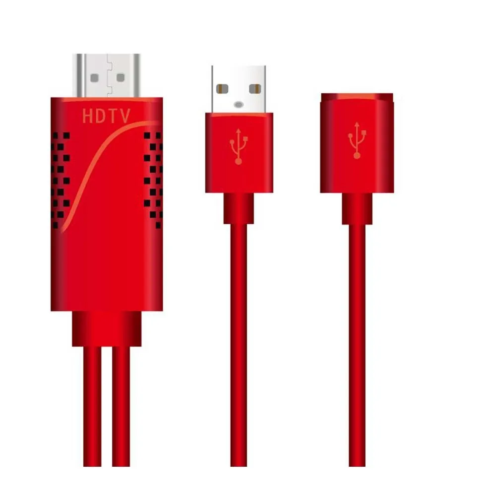 1080P HDMI цифровой AV ТВ Кабель HDMI к USB Женский/мужской адаптер охлаждающее отверстие для HD tv подключение зеркального литья к iOS Android телефон