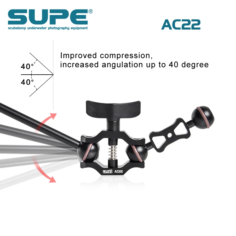 SUPE Scubalamp AC22 зажим бабочка для подводного погружения аксессуары - Цена: 2 975,03 руб.