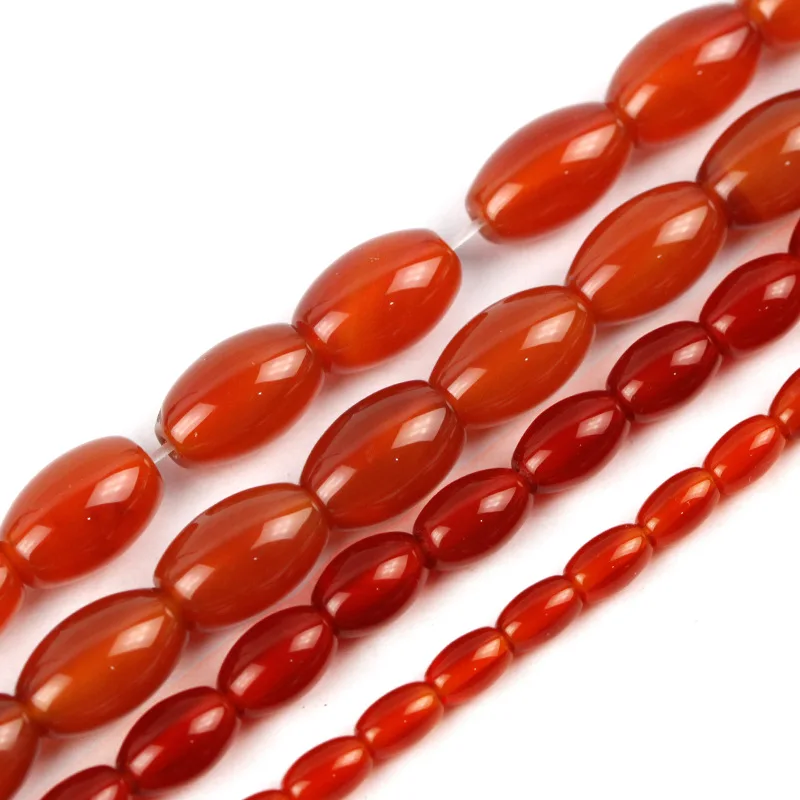 

Natural stone red rice beads Semi-precious stone DIY handmade necklace jewelry accessories AA grade red stone rice beads