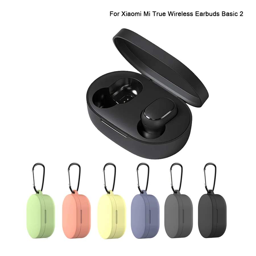 Силиконовый защитный чехол для Xiaomi Mi True Wireless Earbuds Basic 2 TWS, чехол для наушников Redmi Airdots 2 с крючком