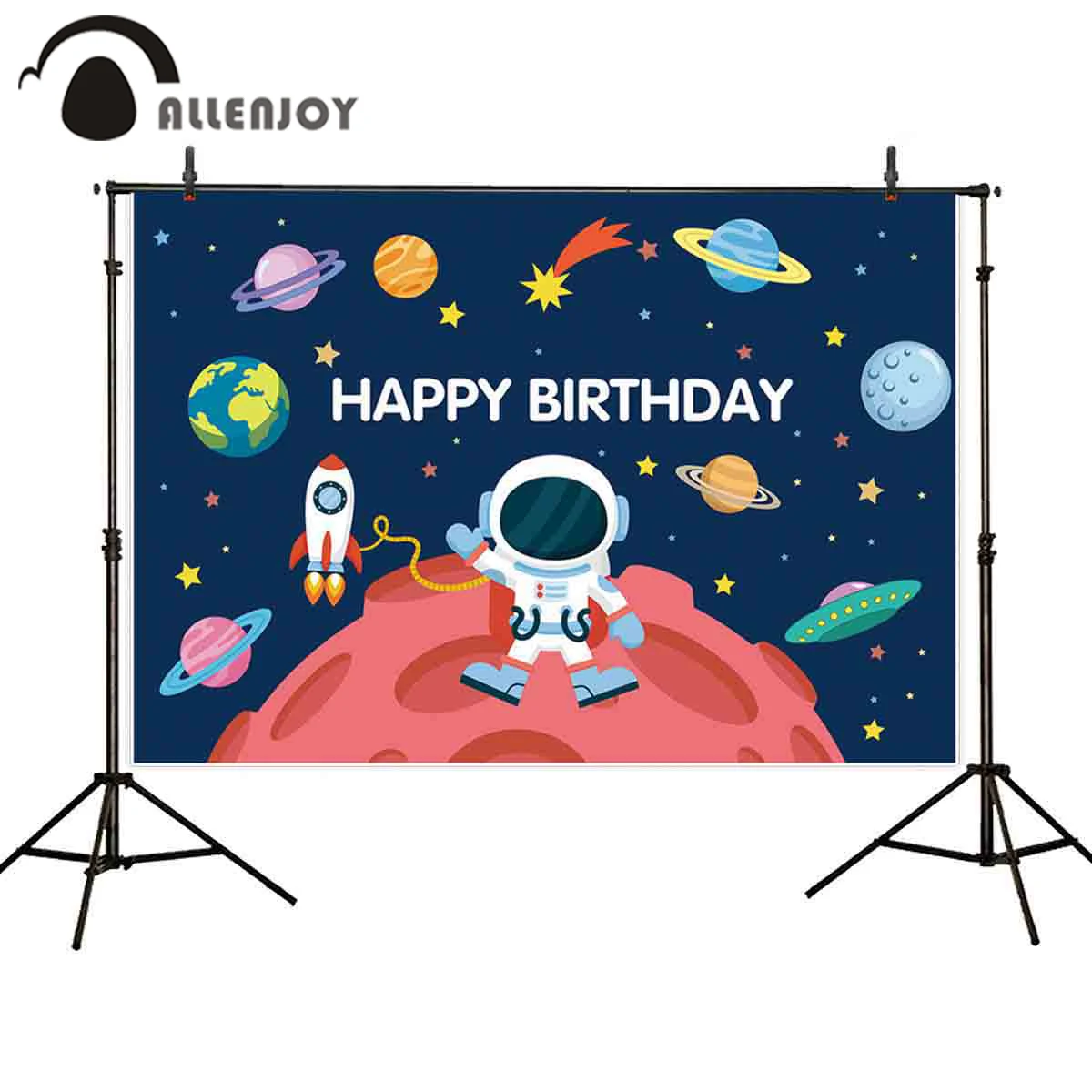 Allenjoy фон для дня рождения астронавт Космос Вселенная планеты звезды ракета